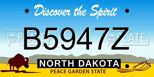 B5947Z North Dakota License Plate