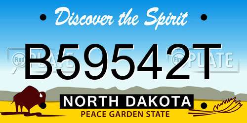 B59542T North Dakota License Plate