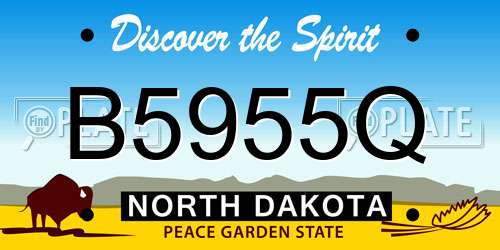 B5955Q North Dakota License Plate