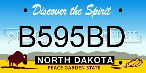 B595BD North Dakota License Plate