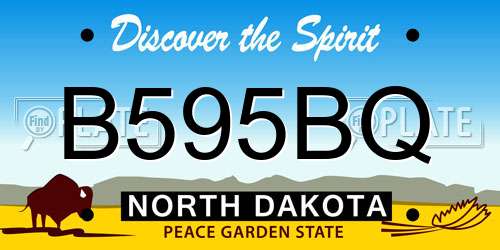 B595BQ North Dakota License Plate