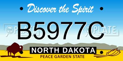 B5977C North Dakota License Plate