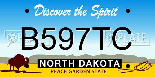 B597TC North Dakota License Plate