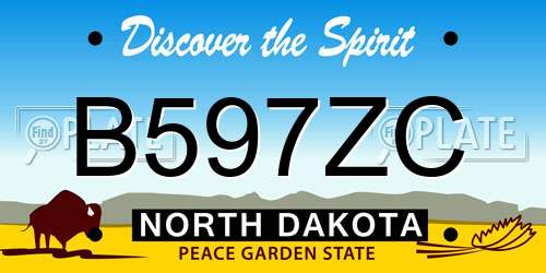 B597ZC North Dakota License Plate