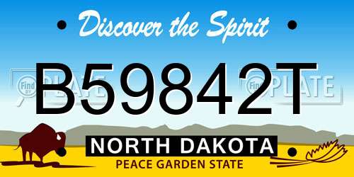 B59842T North Dakota License Plate
