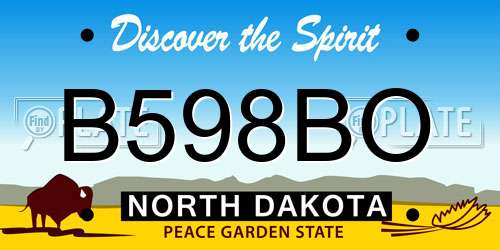 B598BO North Dakota License Plate