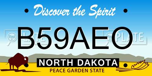B59AEO North Dakota License Plate