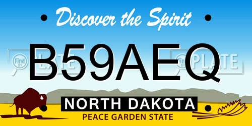 B59AEQ North Dakota License Plate