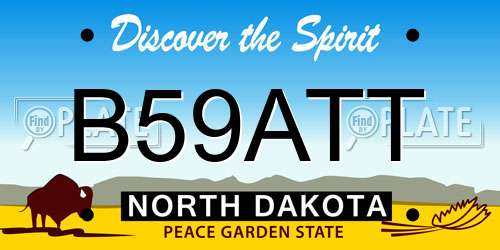 B59ATT North Dakota License Plate