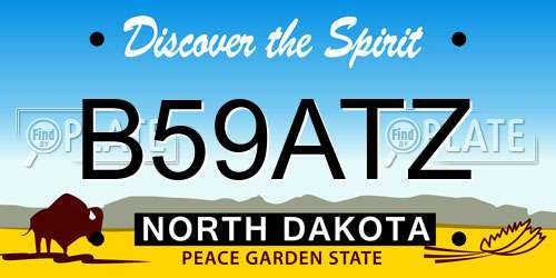 B59ATZ North Dakota License Plate