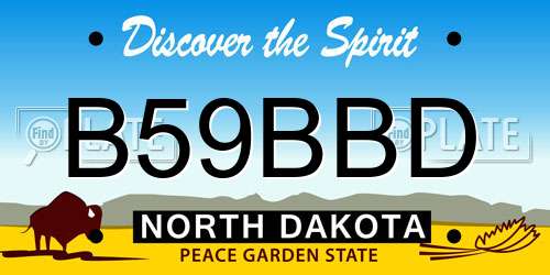 B59BBD North Dakota License Plate