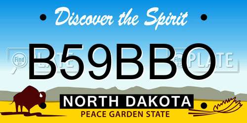 B59BBO North Dakota License Plate