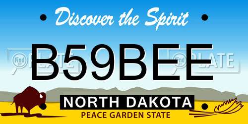 B59BEE North Dakota License Plate