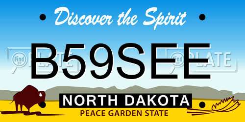 B59SEE North Dakota License Plate