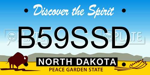 B59SSD North Dakota License Plate