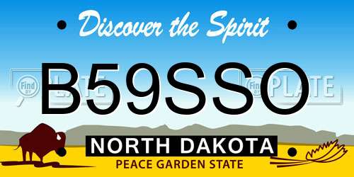 B59SSO North Dakota License Plate