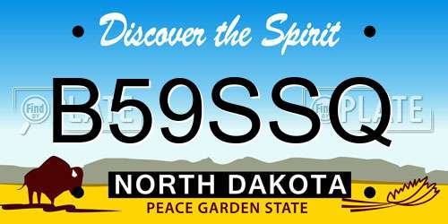 B59SSQ North Dakota License Plate
