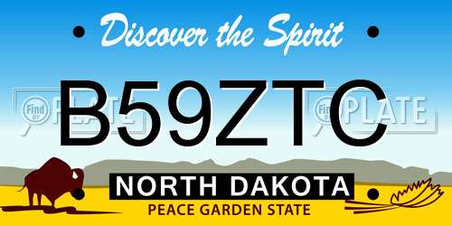 B59ZTC North Dakota License Plate