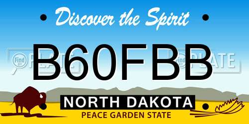 B60FBB North Dakota License Plate