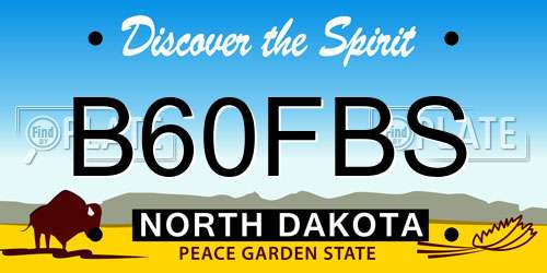B60FBS North Dakota License Plate