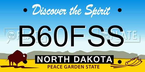 B60FSS North Dakota License Plate