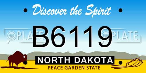 B6119 North Dakota License Plate