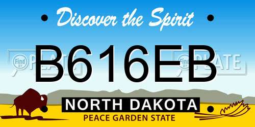 B616EB North Dakota License Plate