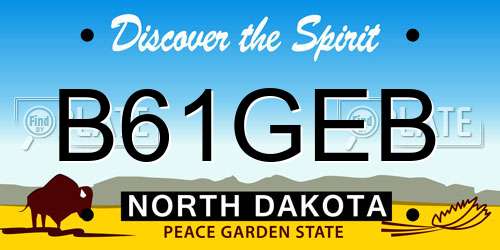 B61GEB North Dakota License Plate