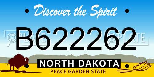 B622262 North Dakota License Plate