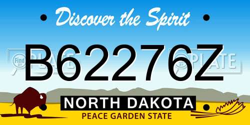 B62276Z North Dakota License Plate