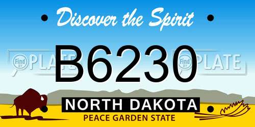B6230 North Dakota License Plate