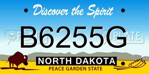 B6255G North Dakota License Plate