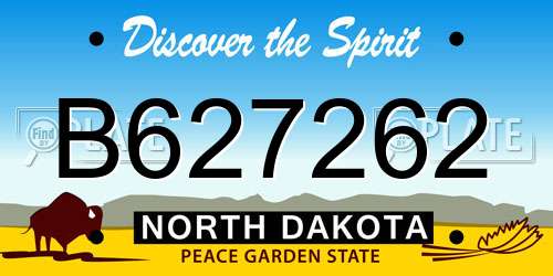 B627262 North Dakota License Plate