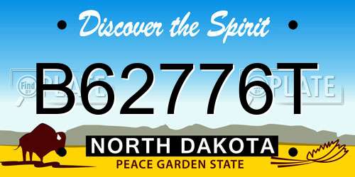 B62776T North Dakota License Plate