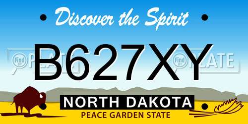 B627XY North Dakota License Plate