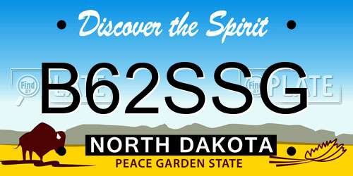 B62SSG North Dakota License Plate