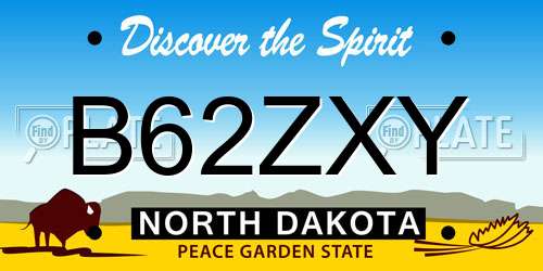 B62ZXY North Dakota License Plate
