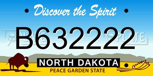 B632222 North Dakota License Plate
