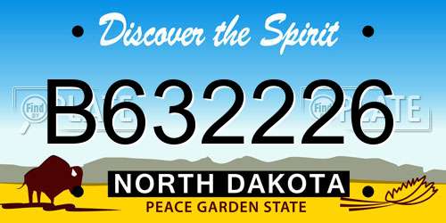 B632226 North Dakota License Plate