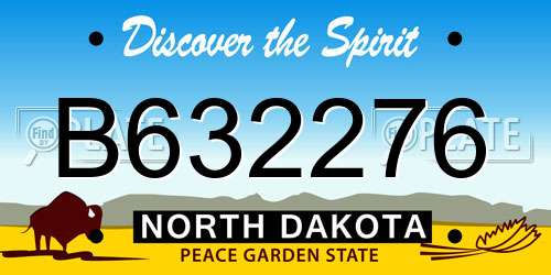B632276 North Dakota License Plate