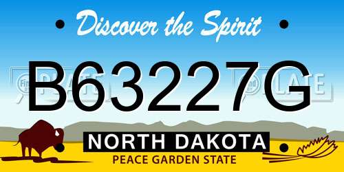 B63227G North Dakota License Plate