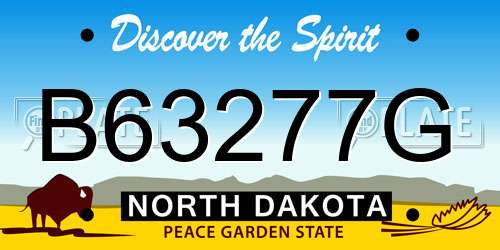 B63277G North Dakota License Plate