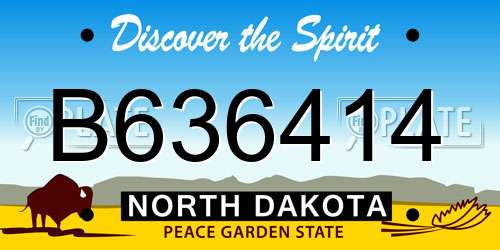 B636414 North Dakota License Plate