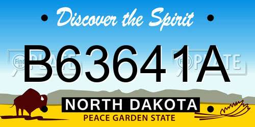 B63641A North Dakota License Plate