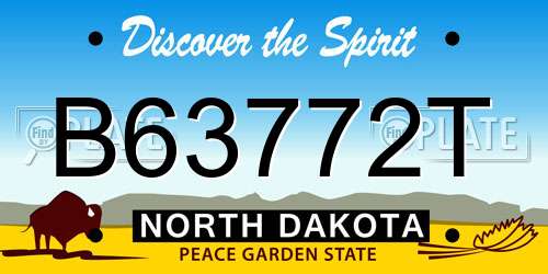 B63772T North Dakota License Plate