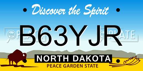 B63YJR North Dakota License Plate