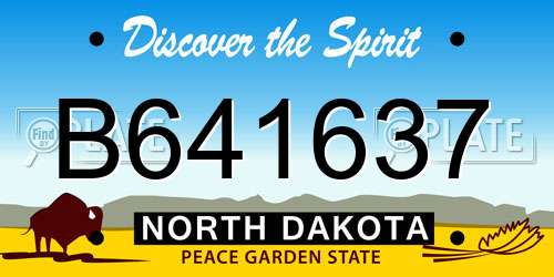 B641637 North Dakota License Plate