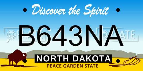 B643NA North Dakota License Plate