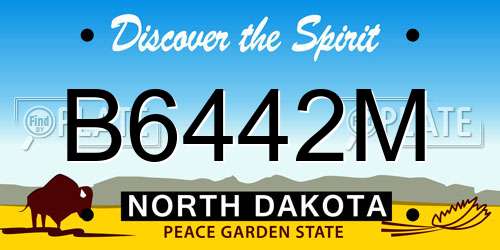 B6442M North Dakota License Plate