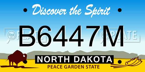 B6447M North Dakota License Plate